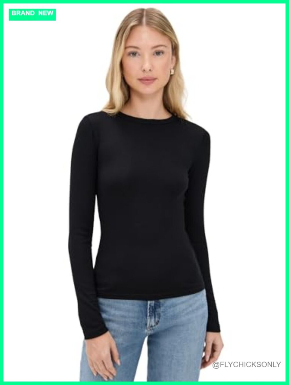 Madewell Modal Rib Long Sleeve Crewneck Pullover Tee